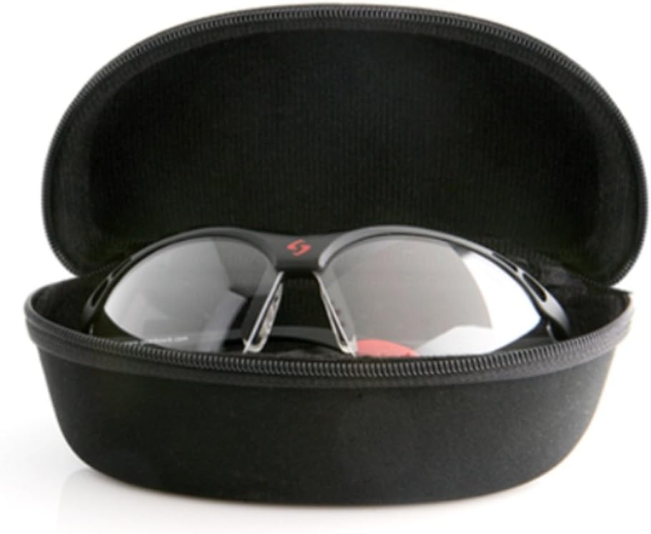 Gearbox Vision Eye Protection with Hard Case, Black Frame/Clear Lens
