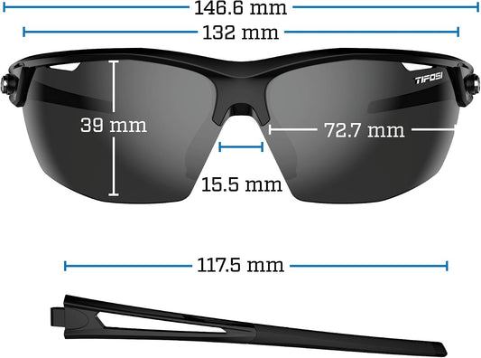 Tifosi Navar Half-Frame Sport Sunglasses - Golf, Running & Pickleball