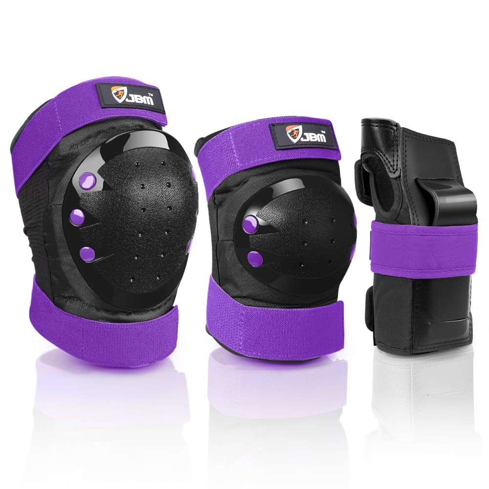 JBM Adult & Kid Knee Pads Elbow Pads and Wrist Guards for Roller Inline Skating Scootering Skateboarding