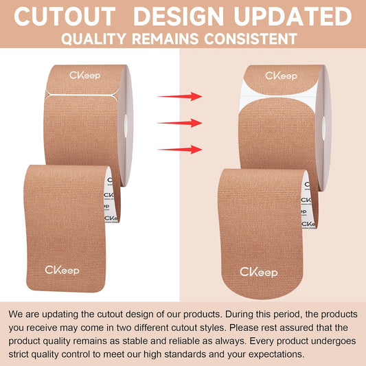 CKeep Kinesiology Tape, Original Cotton Elastic Precut Strips 4 Rolls,Beige