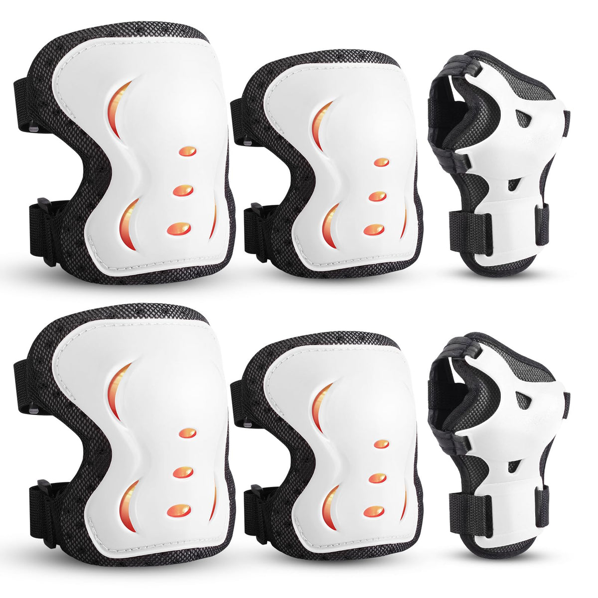 Kids Youth Adult Protective Gear Set Adjustable Knee Elbow Wrist Guards