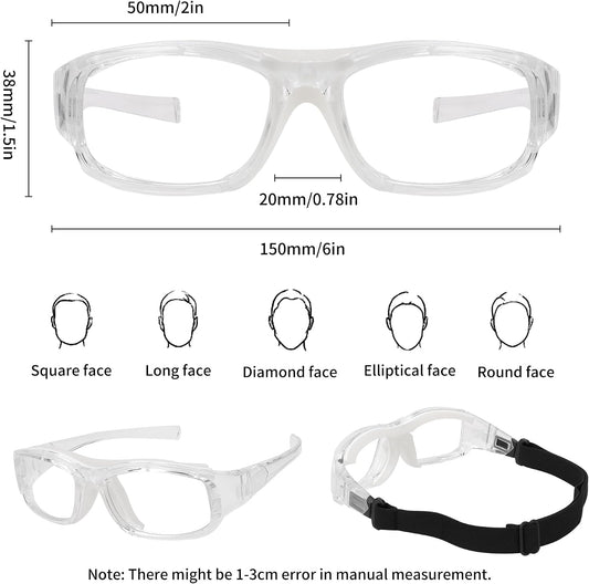SooGree Sport Goggles Glasses Squash & Racquetball Goggles Basketball Glasses Adjustable Strap Resistant Impact