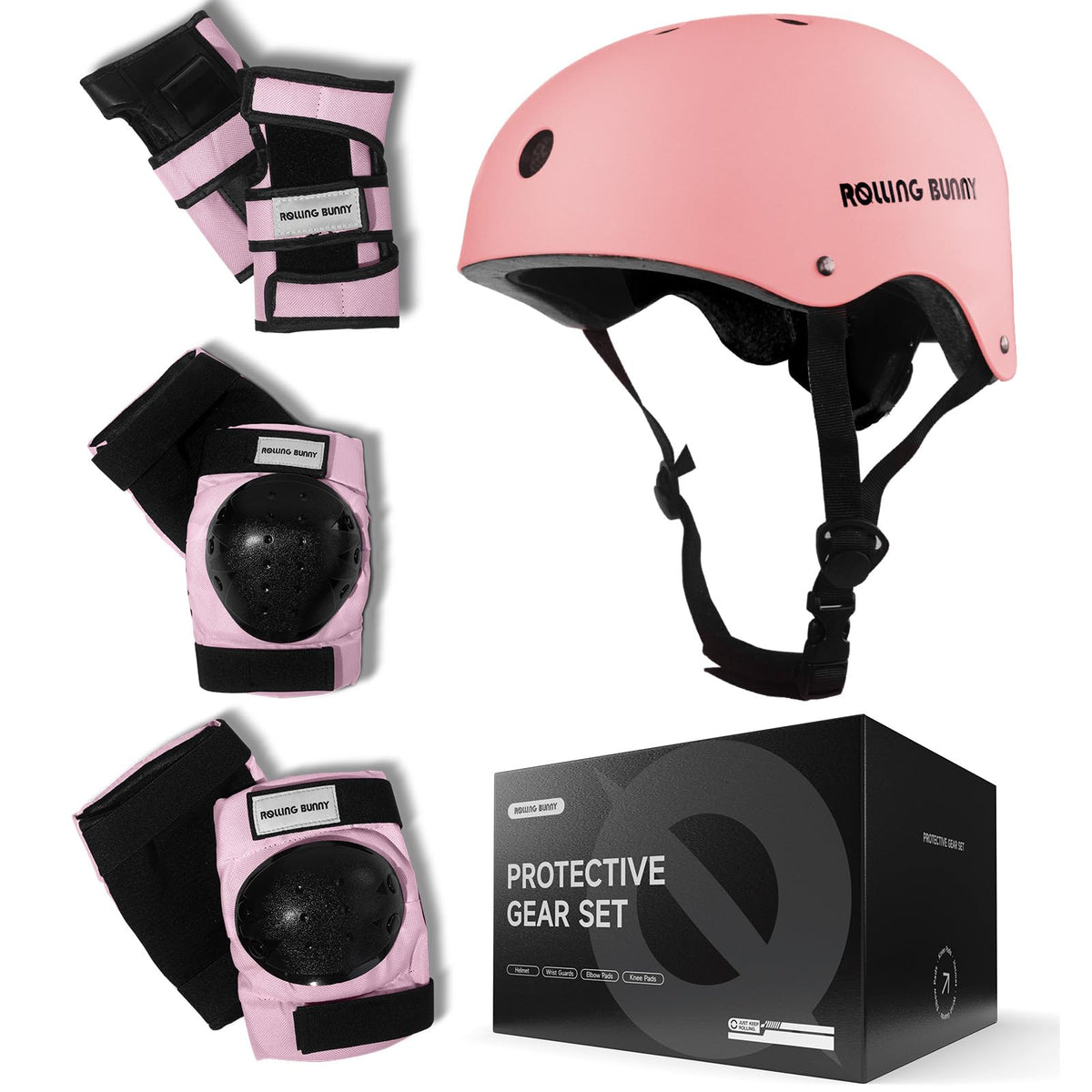 Skating Protective Gear Set for Adults & Youth - Helmet, Knee Pads, Elbow Pads & Wrist Guards for Inline Skating, Roller Skating & Skateboarding (Ages 14+)