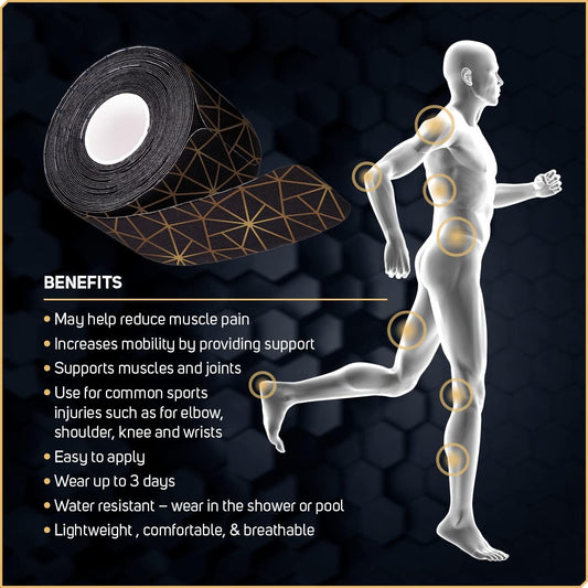 Care Science Copper Infused Kinesiology Tape, 40 Precut Strips, 2 Rolls