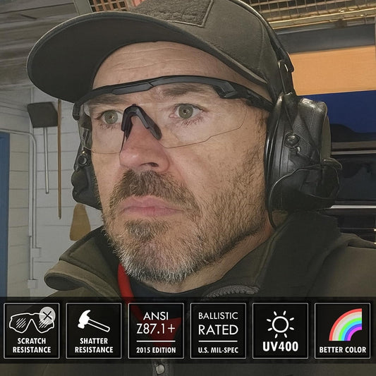HTS HUNTERSKY Ballistic Shooting Glasses ANSI Z87+ Protective Eyewear