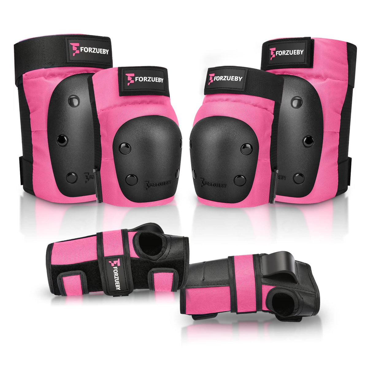 Adult&Kids Knee Pads Elbow Pads Wrist Guards 6 in 1 Protective Gear Set