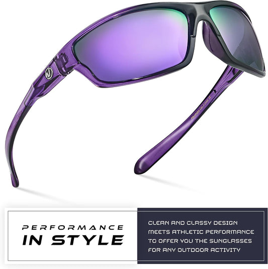 Polarized Wrap Around Sports Sunglasses for Men Women UV400 Protection
