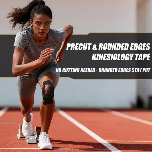 Kinesiology Tape, Precut Athletic Sports Tape 40 Strips (2 Rolls)