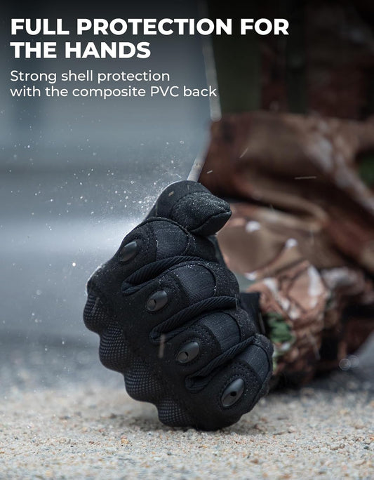 KEMIMOTO Tactical Gloves for Men, Touchscreen Motorcycle Gloves with Hard Shell & Palm Padding for Sports Motorcycle Cycling Tactical Airsoft Paintball Hunting Hiking Camping Climbing