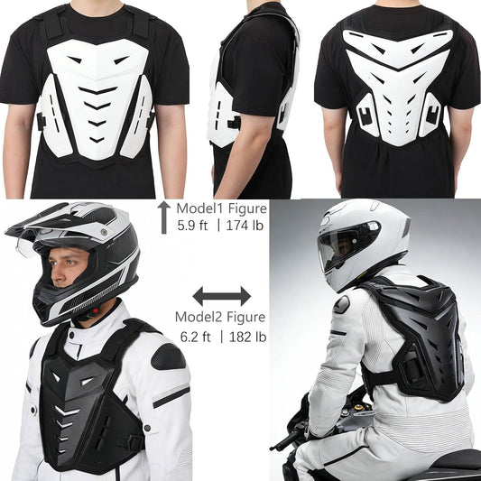 Motorcycle Armor Body Guard Vest, Street Bike Riding Off-Road Racing Cycling Skiing Motocross Adult Chest Protector
