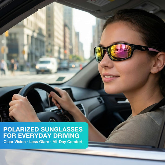 RIVBOS Womens Polarized Sports Sunglasses UV400 for Driving Cycling RB833