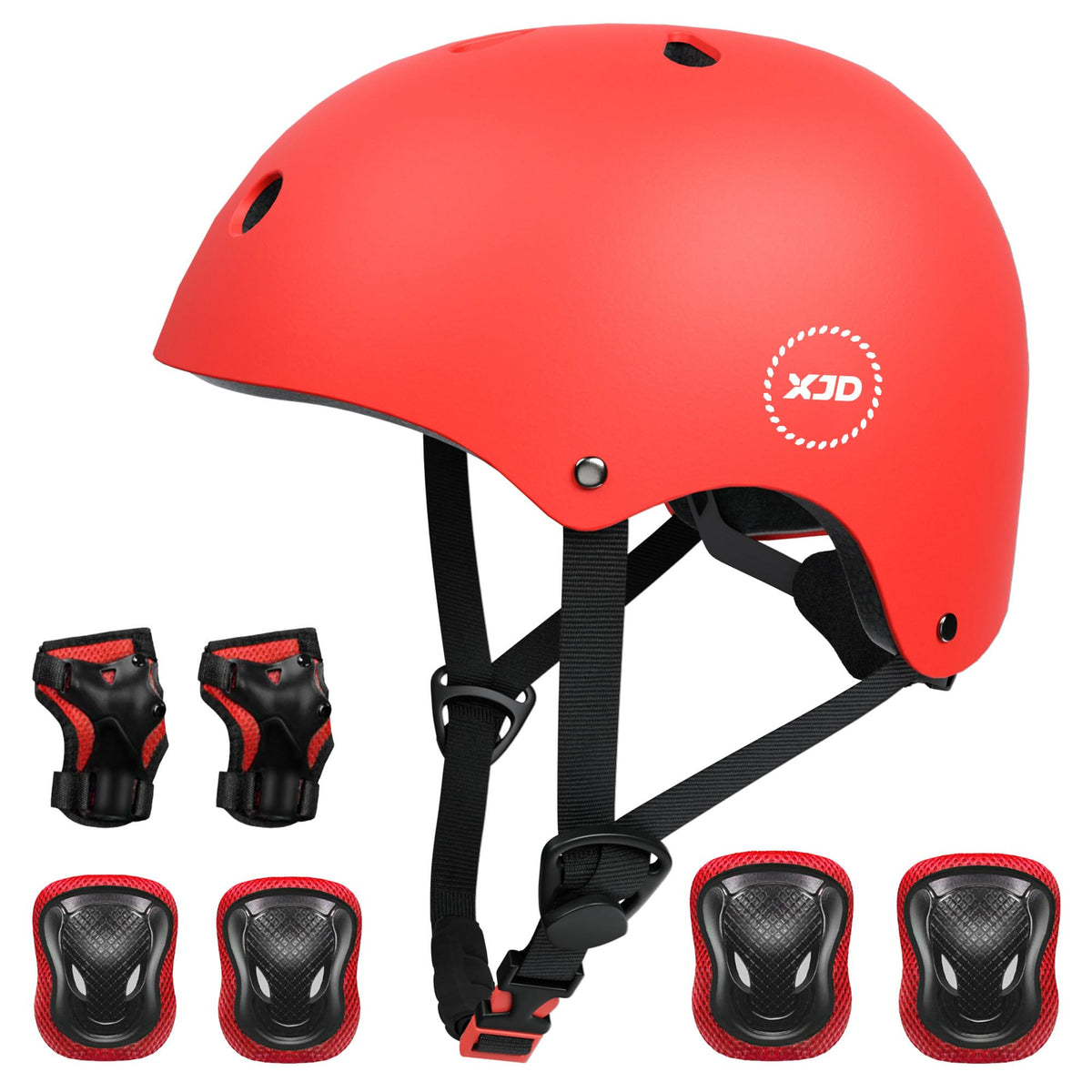 XJD Kids Bike Helmet Set for 3-5-8-14 Years, Knee Elbow Pads Wrist Guards