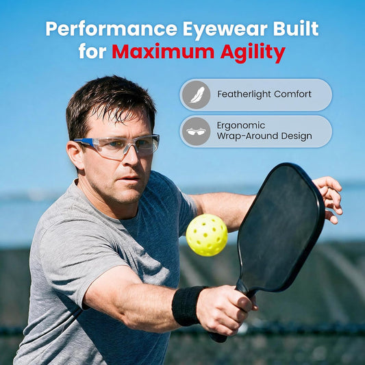 Lightweight Pickleball Safety Glasses for Men & Women, Black