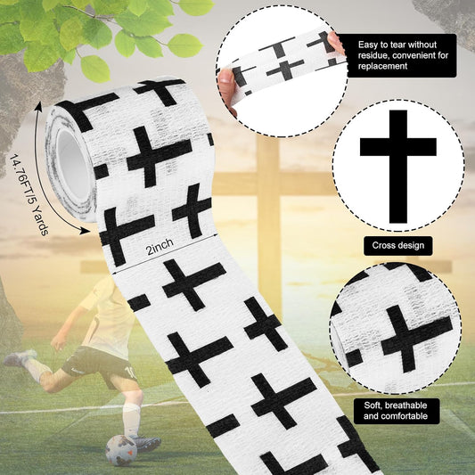 Geiserailie 12 Pack Christian Athletic Tapes 2 Inch x 5 Yards, White