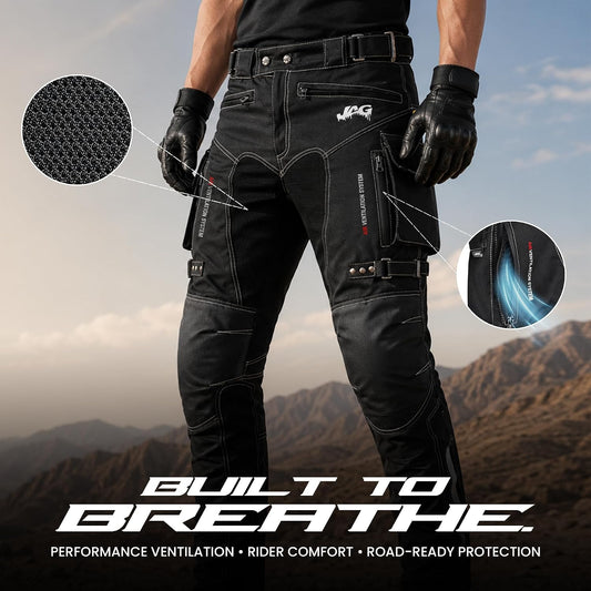 JAG Motorcycle Protective Pants with Armor, Water-Resistant Cordura Fabric