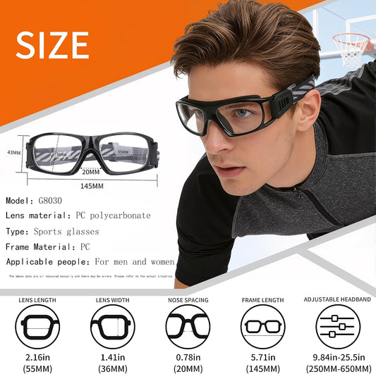 SooGree Sport Glasses for Men Women Basketball Football Sport Goggles Anti Fog Shock Collision Wearable Glasses