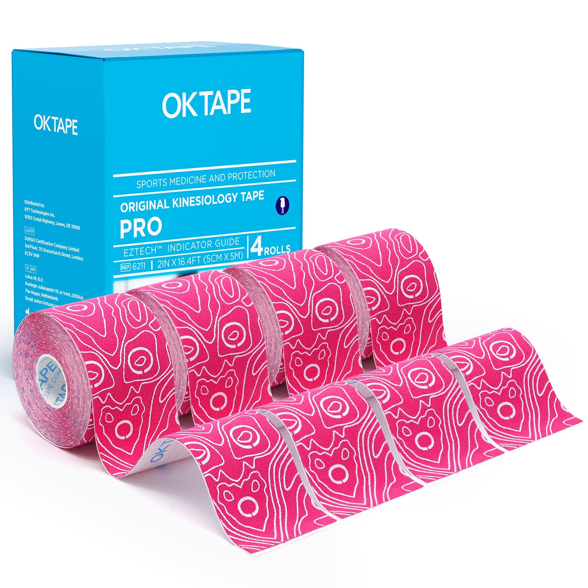 OK TAPE PRO Kinesiology Tape Uncut Roll Bulk, Elastic Physical Therapy Tape