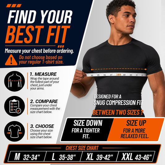 Surlim Padded Football Shirt for Men, Rib Protectors Compression for Rugby