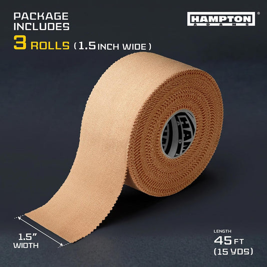 Hampton Adams Athletic Sports Tape, Very Strong, Easy Tear, No Residue