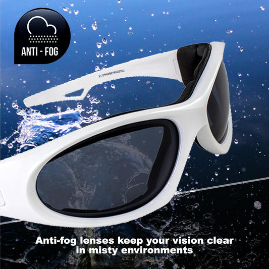 Hurricane Eyewear Category-5 White Water-Sport Floating Goggles w/Polarized Smoke Lens Interchangeable to Sunglasses