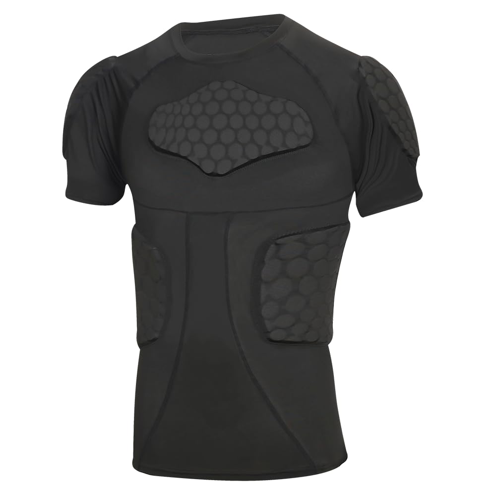 Padded Compression Shirt, Short Sleeve Football Protection Gear
