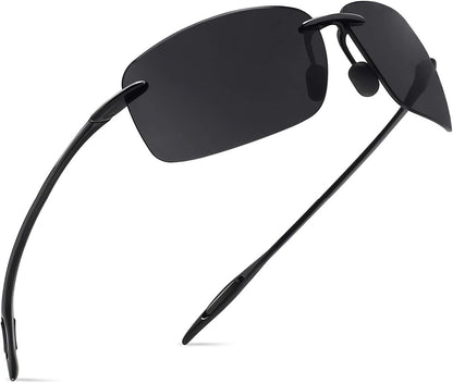 JULI Sports Sunglasses for Men Women Tr90 Rimless Frame for Running Fishing Golf Surf Driving MJ8009