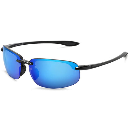 JULI Sports Sunglasses for Men Women Tr90 Rimless Frame for Running Fishing Baseball Driving MJ8001