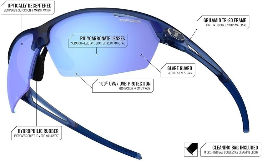 Tifosi Navar Half-Frame Sport Sunglasses - Golf, Running & Pickleball