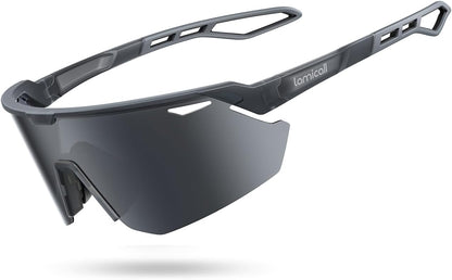 Lamicall 24g Polarized Sports Sunglasses for Men Women - UV400 Protection Sun Glasses for Baseball Running Cycling Fishing