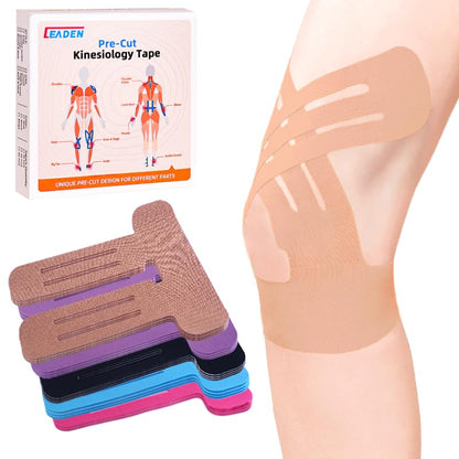 Precut Kinesiology Tape for Knees, Upgraded, 10 Pcs, Black