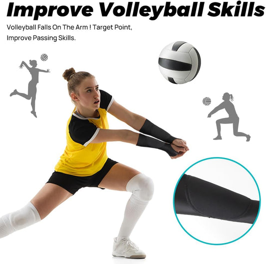 JBM 1 Pair Volleyball Arm Sleeves with Protection Pads and Thumb Hole Padded Volleyball Sleeves for Adult and Youth