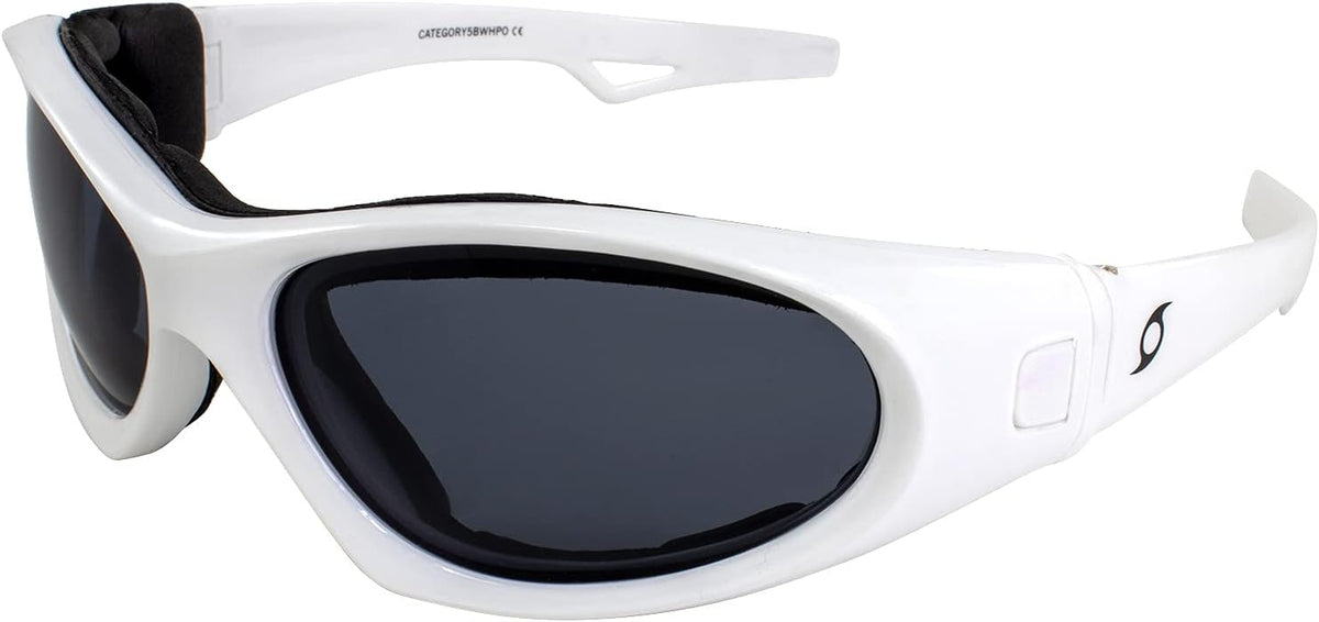 Hurricane Eyewear Category-5 White Water-Sport Floating Goggles w/Polarized Smoke Lens Interchangeable to Sunglasses