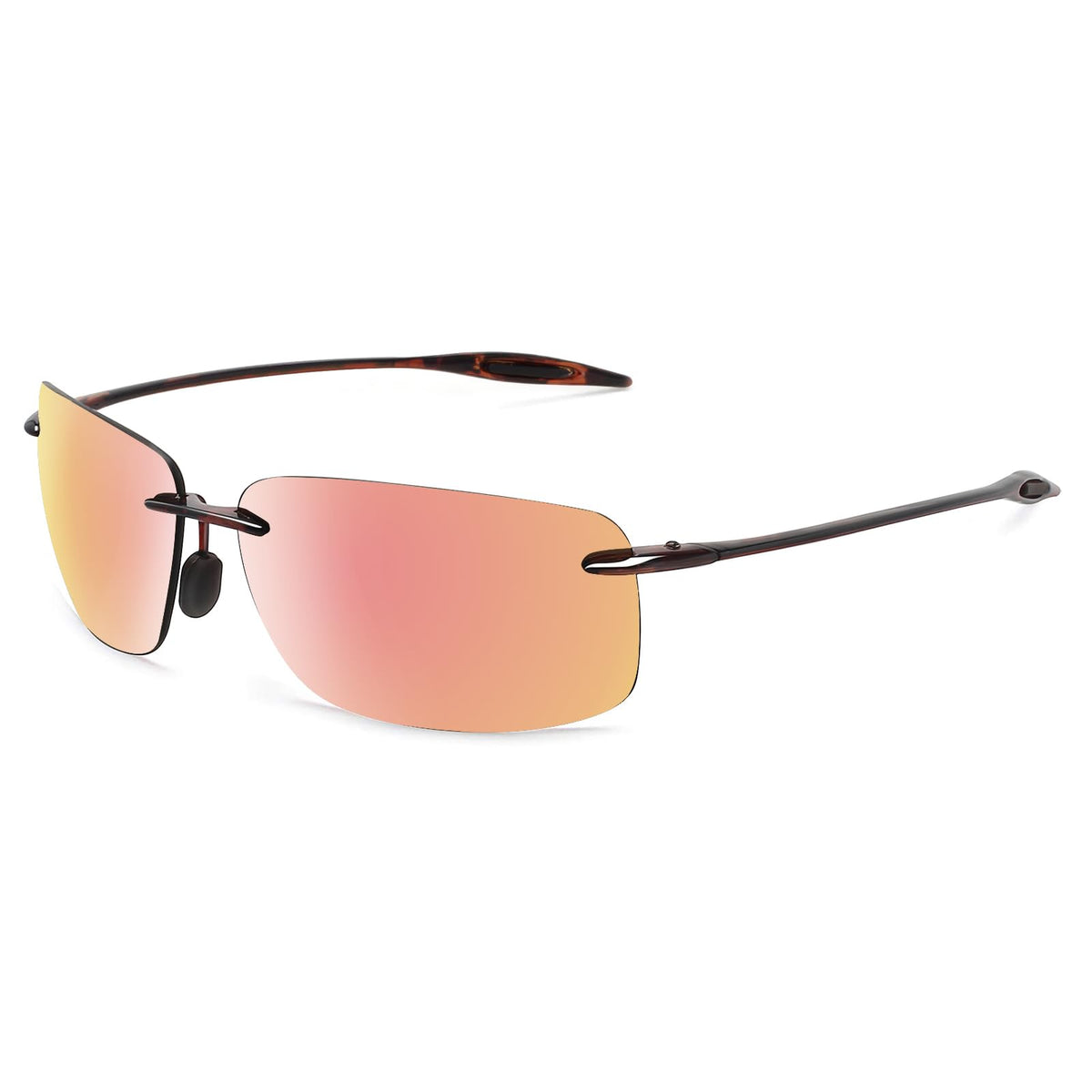 JULI Sports Sunglasses for Men Women Tr90 Rimless Frame for Running Fishing Golf Surf Driving MJ8009