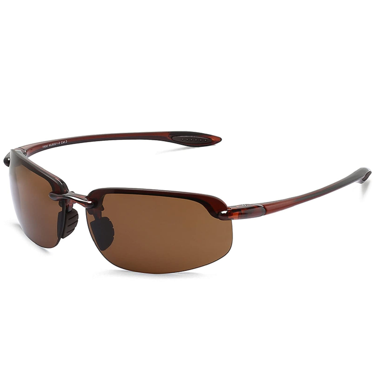 JULI Sports Sunglasses for Men Women Tr90 Rimless Frame for Running Fishing Baseball Driving MJ8001