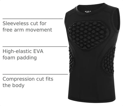 Runhit Youth Baseball Chest Protector Padded Compression Shirt Heart Rib Sternum Guard for Softball Football Lacrosse