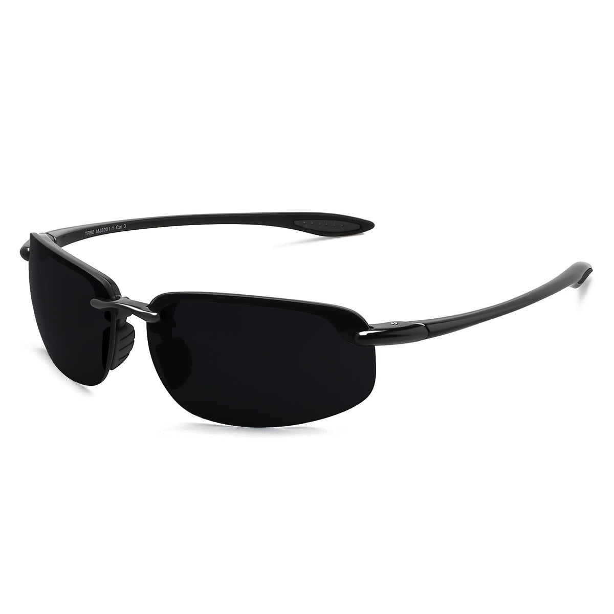 JULI Sports Sunglasses for Men Women Tr90 Rimless Frame for Running Fishing Baseball Driving MJ8001