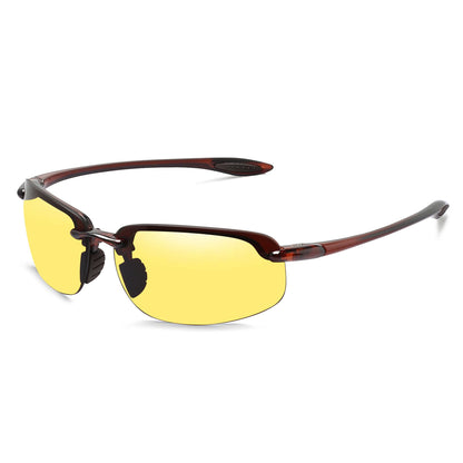 JULI Sports Sunglasses for Men Women Tr90 Rimless Frame for Running Fishing Baseball Driving MJ8001