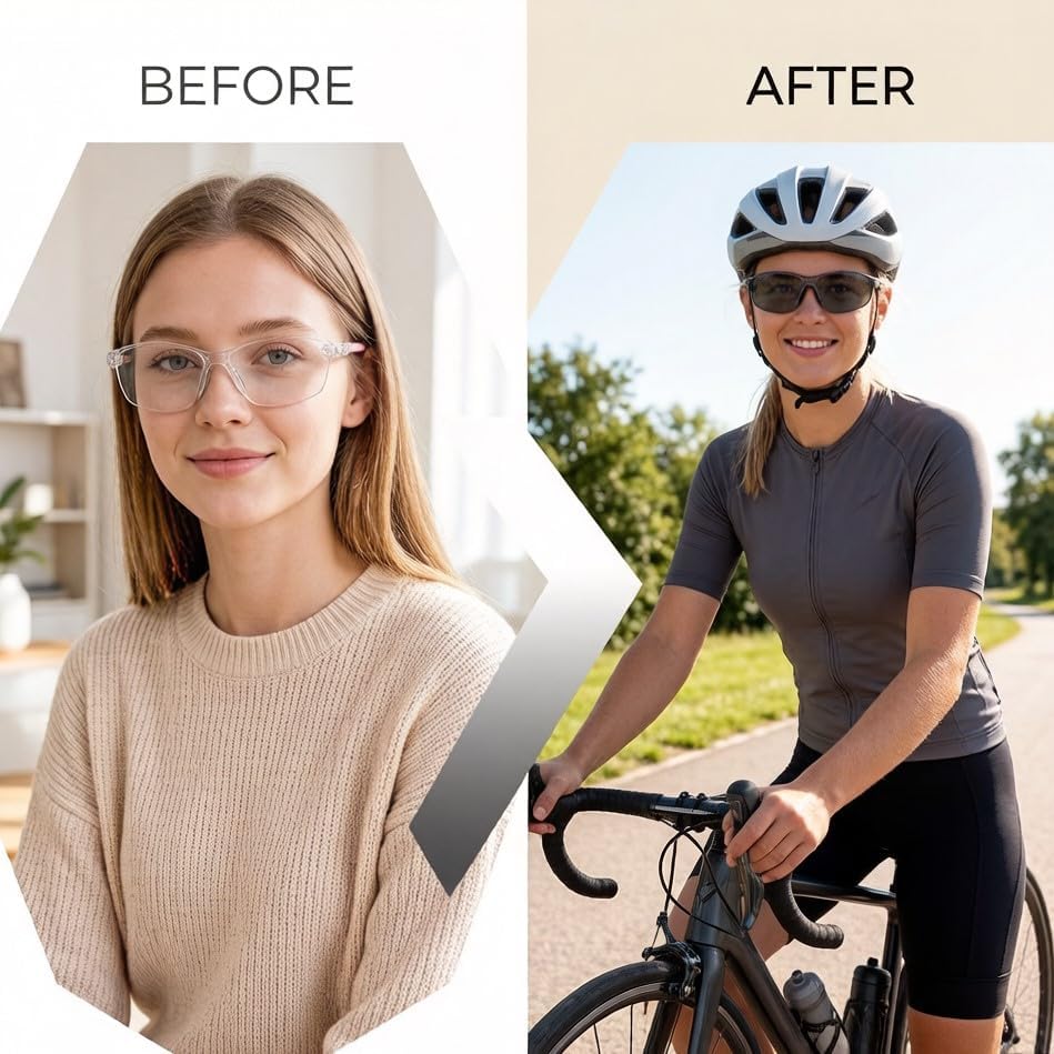 Photochromic Cycling Glasses Men Women Clear Sports Sunglasses Mountain Bike Riding MTB Bicycle Running Golf