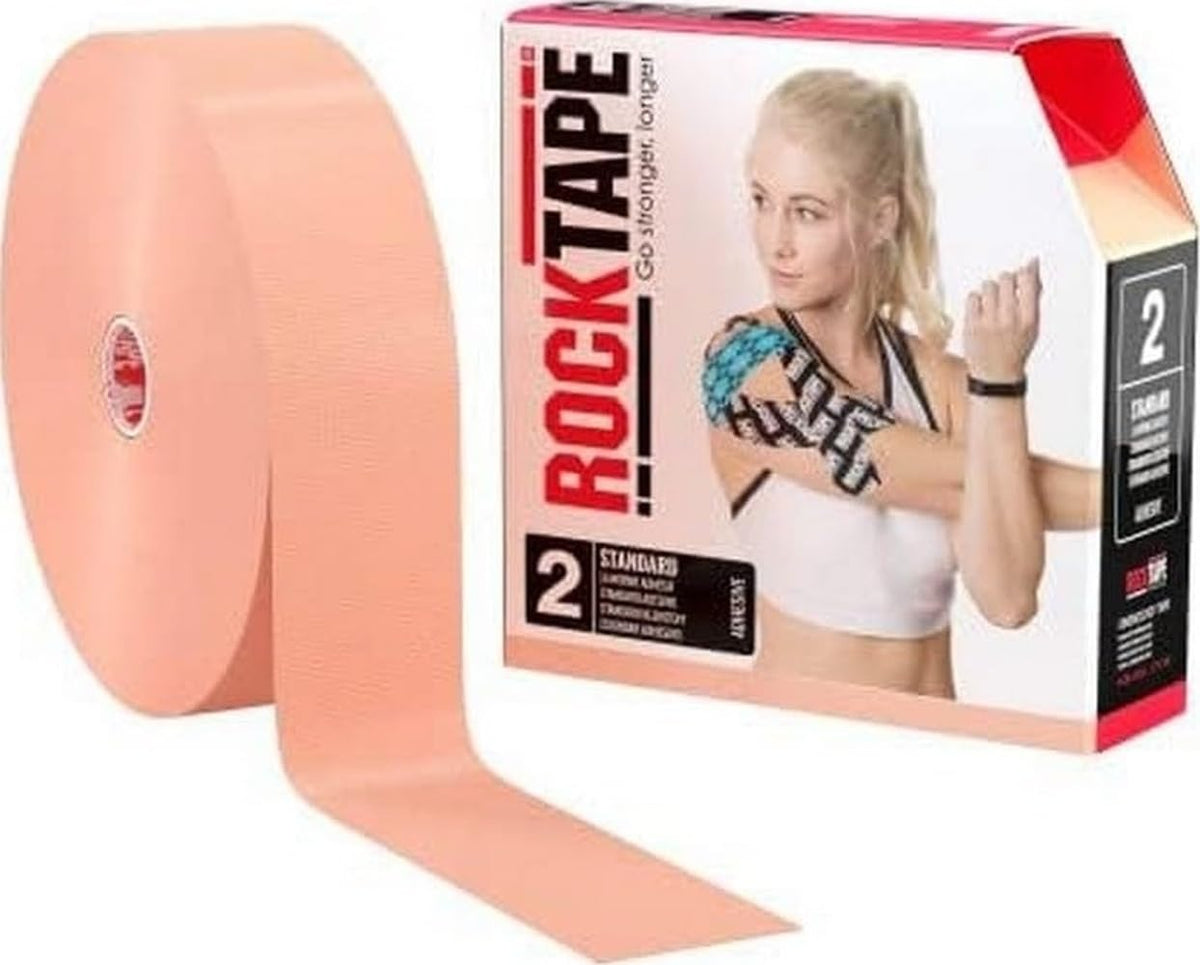 RockTape Extra Sticky Kinesiology Tape - Athletic Tape for Muscle Pain Relief, Injury Recovery - Microscopic Skin Lifting & Decompression - Sweat & Water Resistant