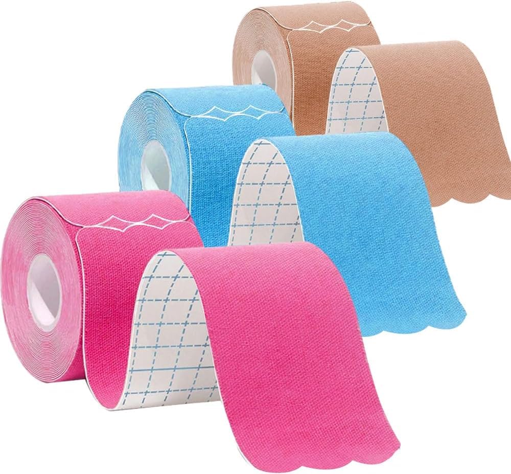 Kinesiology Tape Precut Strips Pro Athletic (3 Rolls,60 Strips) Original Cotton Waterproof Breathable Latex Free Tape for Muscle Pain Relief and Joint Support Elastic Sports Activities Tapes (Mix)