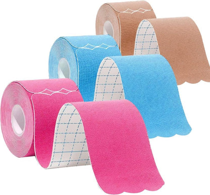 Kinesiology Tape Precut Strips Pro Athletic (3 Rolls,60 Strips) Original Cotton Waterproof Breathable Latex Free Tape for Muscle Pain Relief and Joint Support Elastic Sports Activities Tapes (Mix)