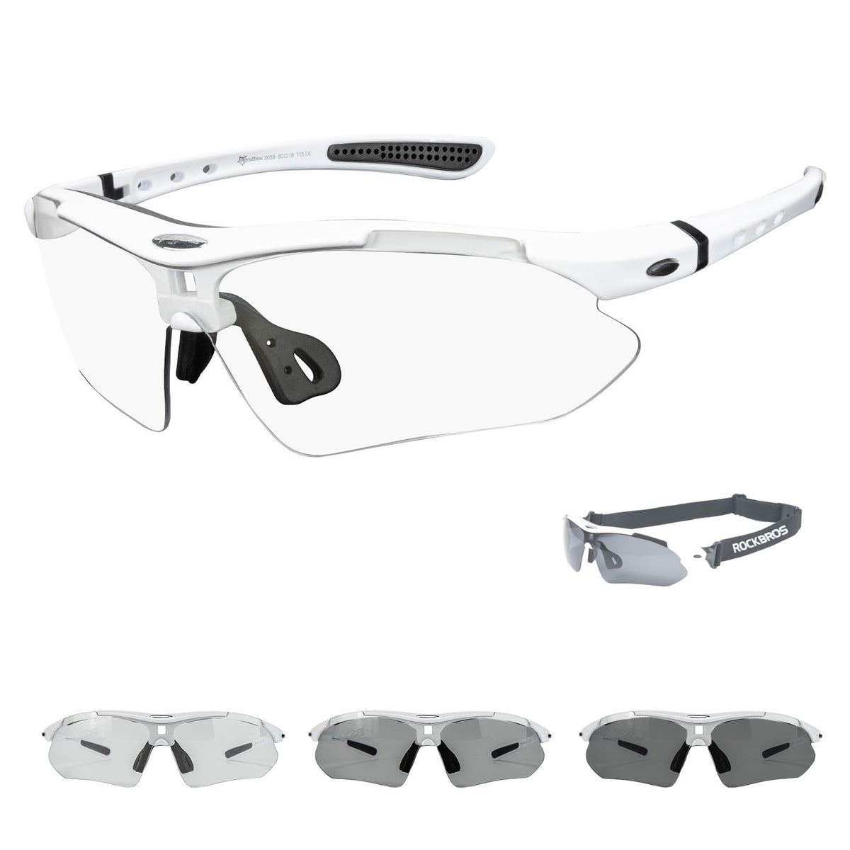 ROCKBROS Photochromic Sports Sunglasses Men Women - UV400 Protection Goggle with Myopia Frame for Running Cycling Driving