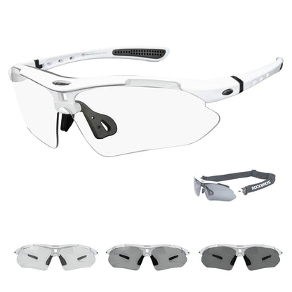 ROCKBROS Photochromic Sports Sunglasses Men Women - UV400 Protection Goggle with Myopia Frame for Running Cycling Driving