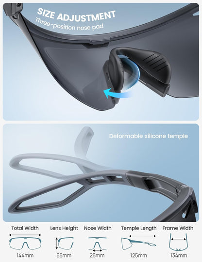 Lamicall 24g Polarized Sports Sunglasses for Men Women - UV400 Protection Sun Glasses for Baseball Running Cycling Fishing
