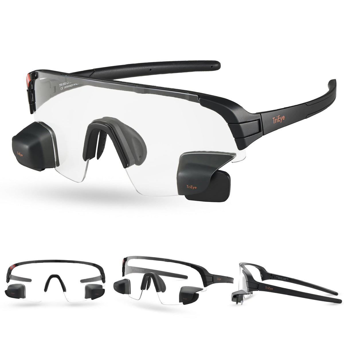 TriEye Sports Glasses with Rear-View Mirror UV400