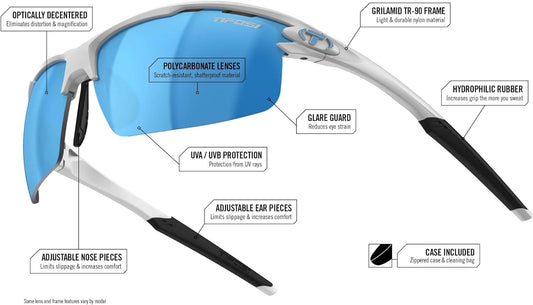 Tifosi Rivet Half-Frame Sunglasses - Cycling, Golf, Running & Pickleball