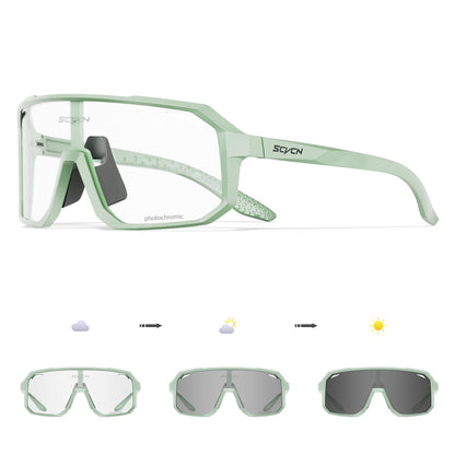 SCVCN Photochromic Cycling Glasses Sport Sunglasses Clear MTB BMX Men Women Running Driving S62