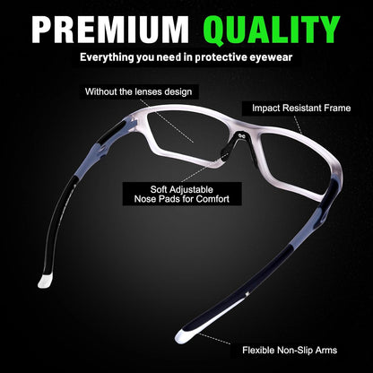 Tallew Lensless Glasses Compatible with Pickleball Eye Protection