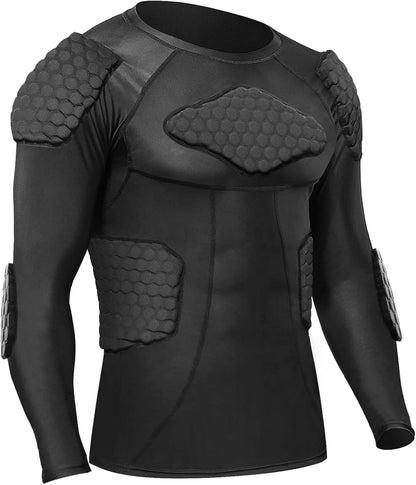Padded Compression Shirt, Short Sleeve Football Protection Gear