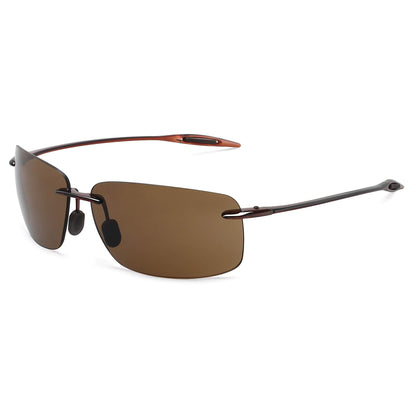 JULI Sports Sunglasses for Men Women Tr90 Rimless Frame for Running Fishing Golf Surf Driving MJ8009